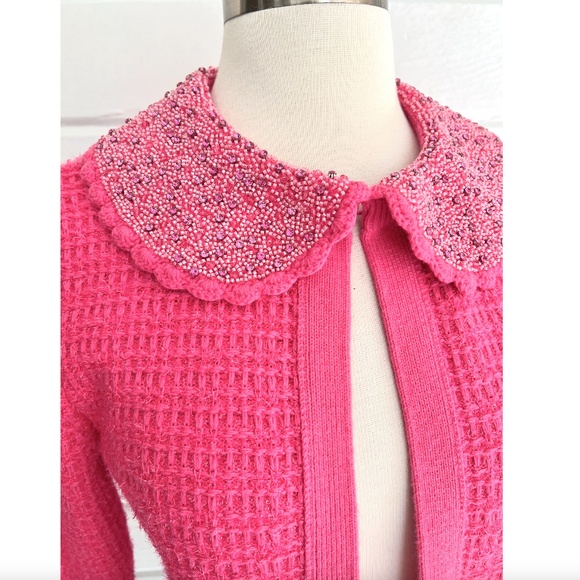 ALICE + OLIVIA Akira Embellished Cardigan in Pink - M - Picture 3 of 12